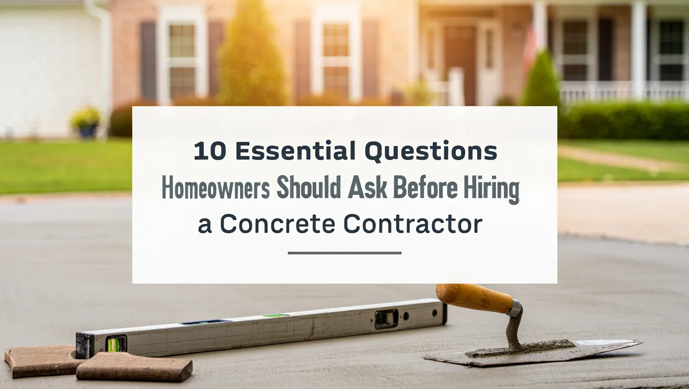 10 Essential Questions Homeowners Should Ask Before Hiring a Concrete Contractor