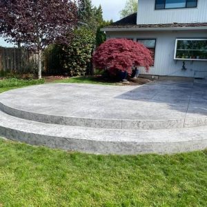Stamped concrete custom patio installation in Barrie