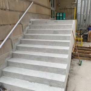 Custom concrete steps with professional concrete repair at McMaster University